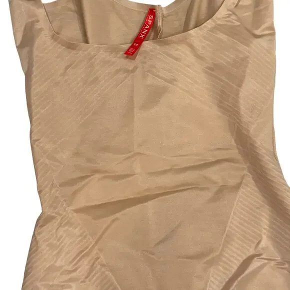 Spanx Thinstincts 2.0 Open-Bust Mid-Thigh Shapewear Bodysuit Nude Size S NWOT